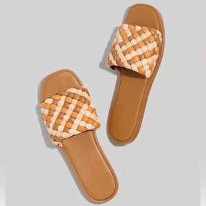 Madewell The Suzi Slide Sandal in Multi Woven Leather